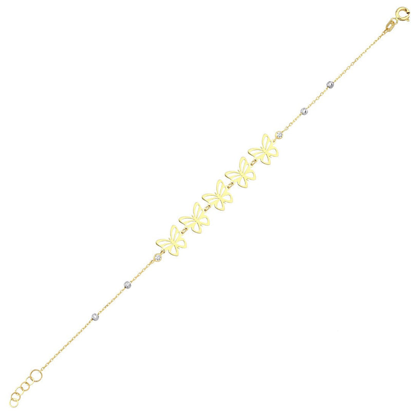 Butterfly Charm Bracelet in Gold
