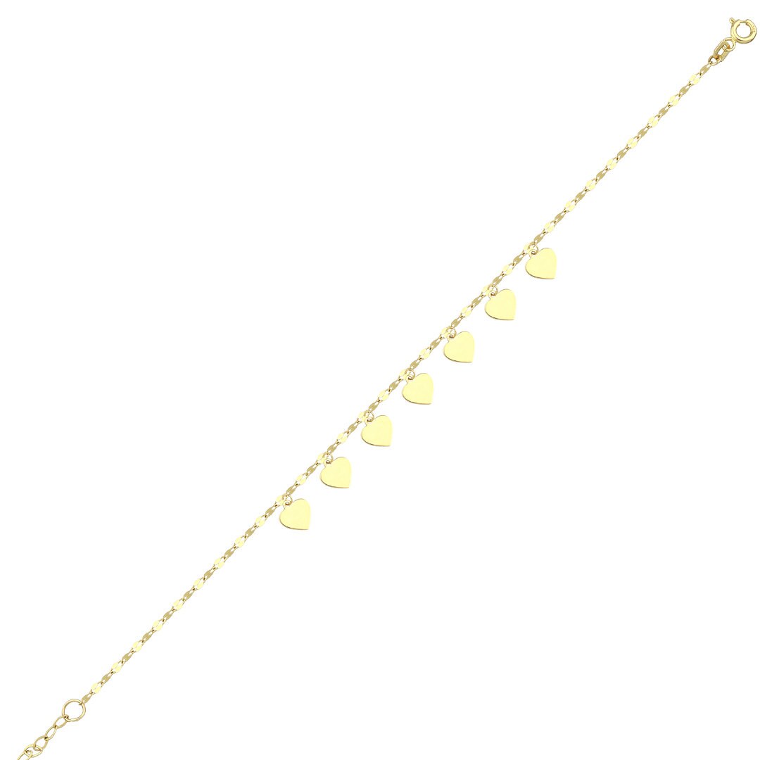 Gold Dainty Heart Charm Bracelet