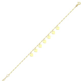Gold Dainty Heart Charm Bracelet