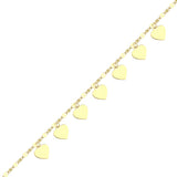 Gold Dainty Heart Charm Bracelet