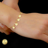 Gold Dainty Heart Charm Bracelet