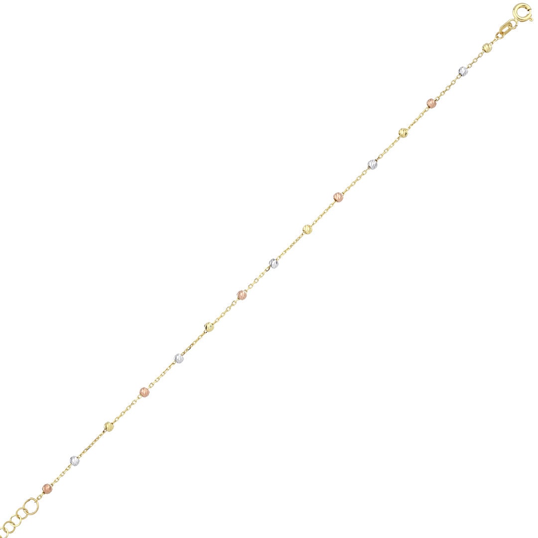 Gold Tricolour Beaded Bracelet