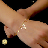 Leaf Charm Bracelet in Gold