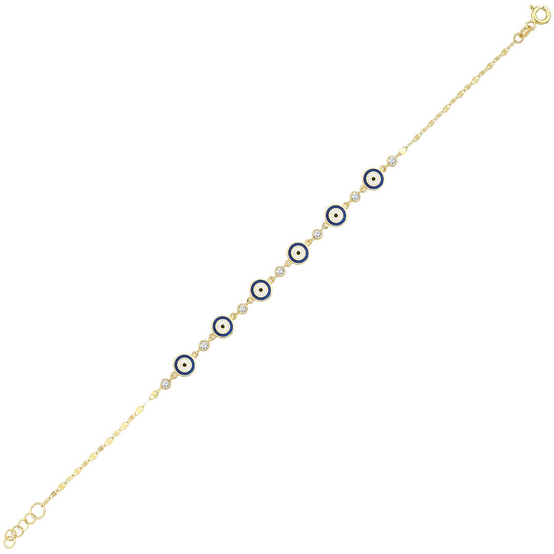 Gold Diamond Evil Eye Bracelet