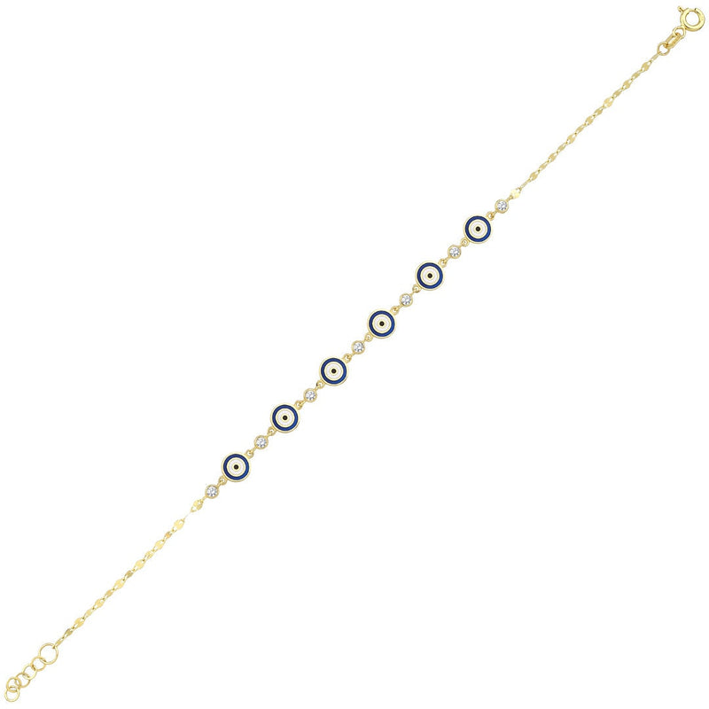 Gold Diamond Evil Eye Bracelet