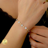 Gold Diamond Evil Eye Bracelet