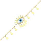 Gold Evil Eye Bracelet with Drops