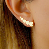 Gold Heart Ear Climber Earrings