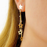 Gold Star Cascade Drop Earrings