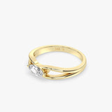 Gold Marquise Lab Diamond Ring