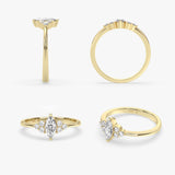 Marquise Diamond Cluster Gold Ring