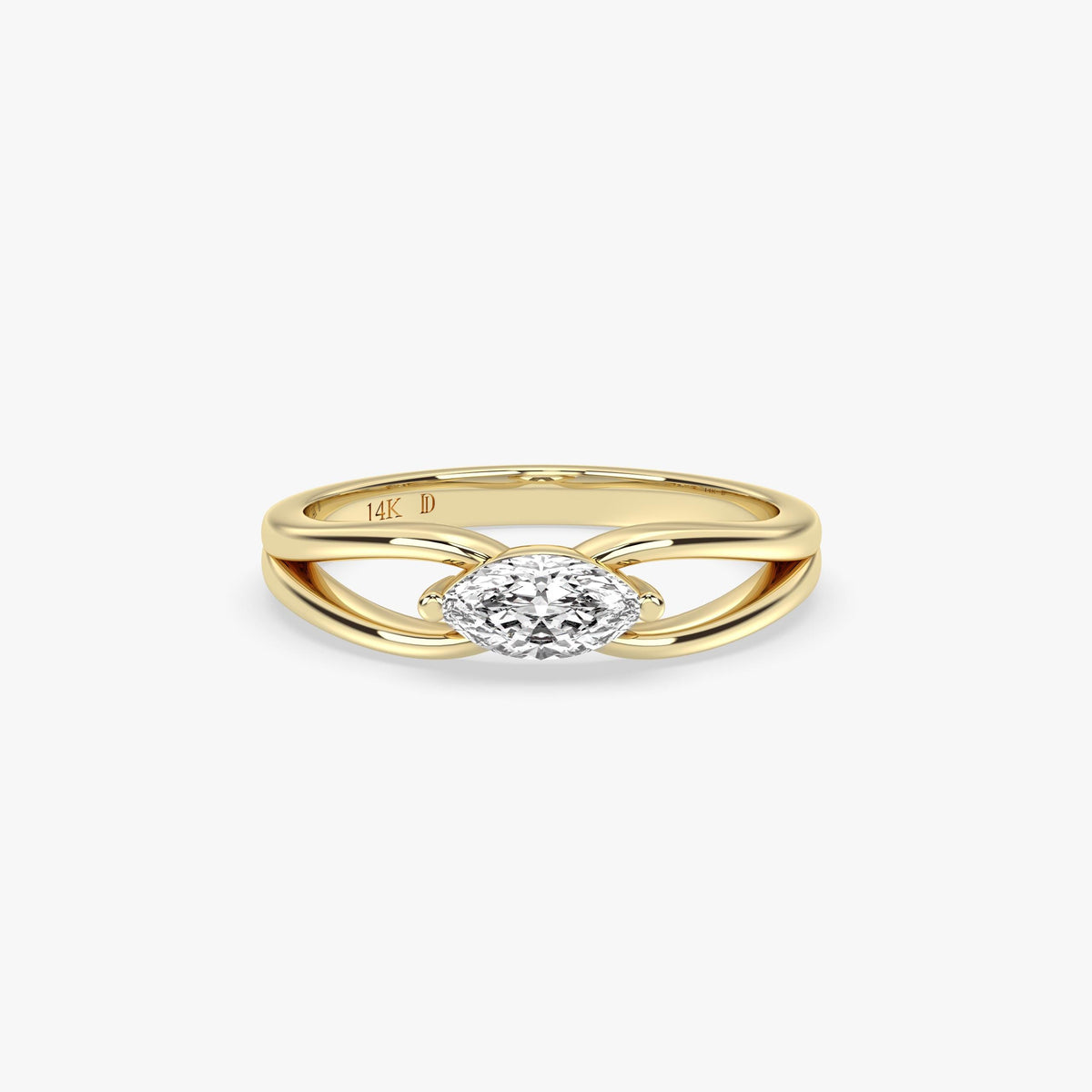 Gold Marquise Lab Diamond Ring