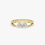 Gold Marquise Lab Diamond Ring