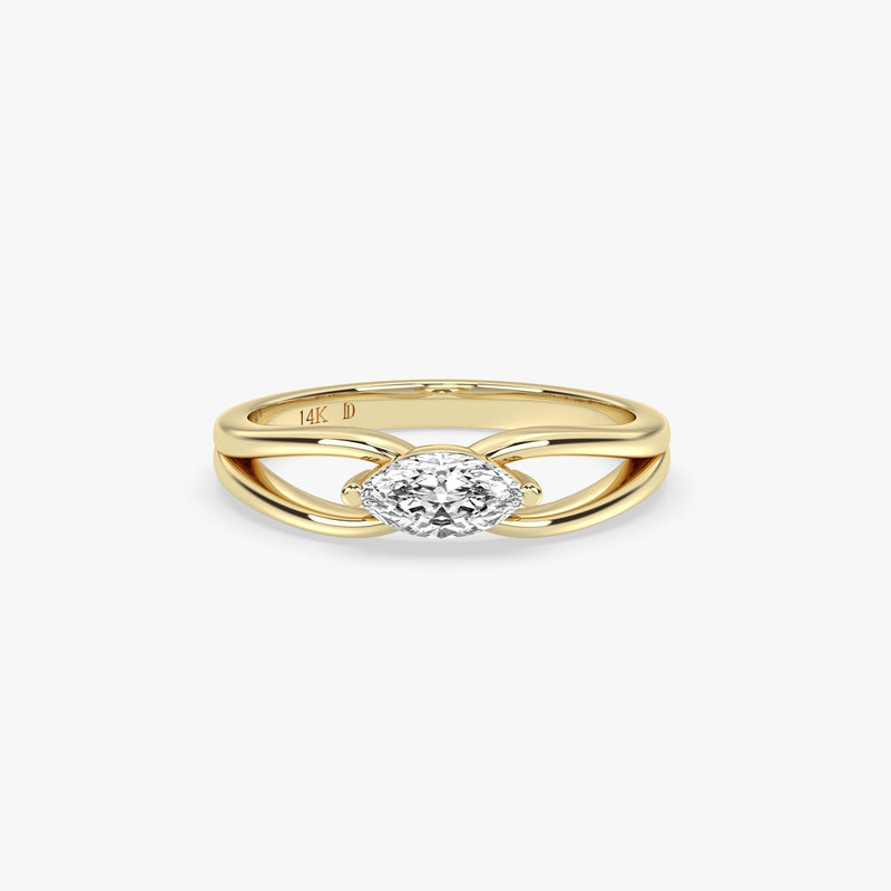Gold Marquise Lab Diamond Ring