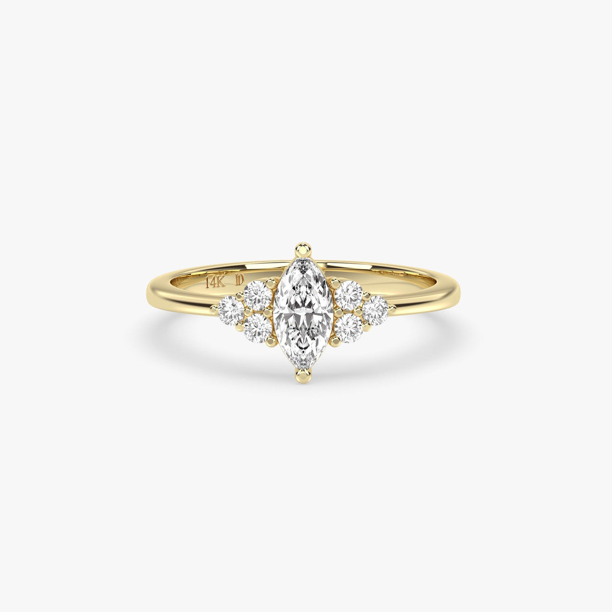 Marquise Diamond Cluster Gold Ring