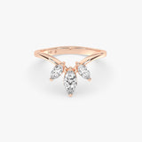 V-Shape Marquise Diamond Ring in Gold