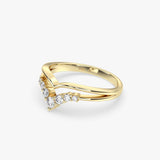 Chevron Diamond Gold Ring