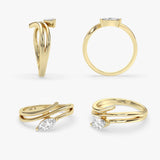 Marquise Diamond Wrap Ring in Gold