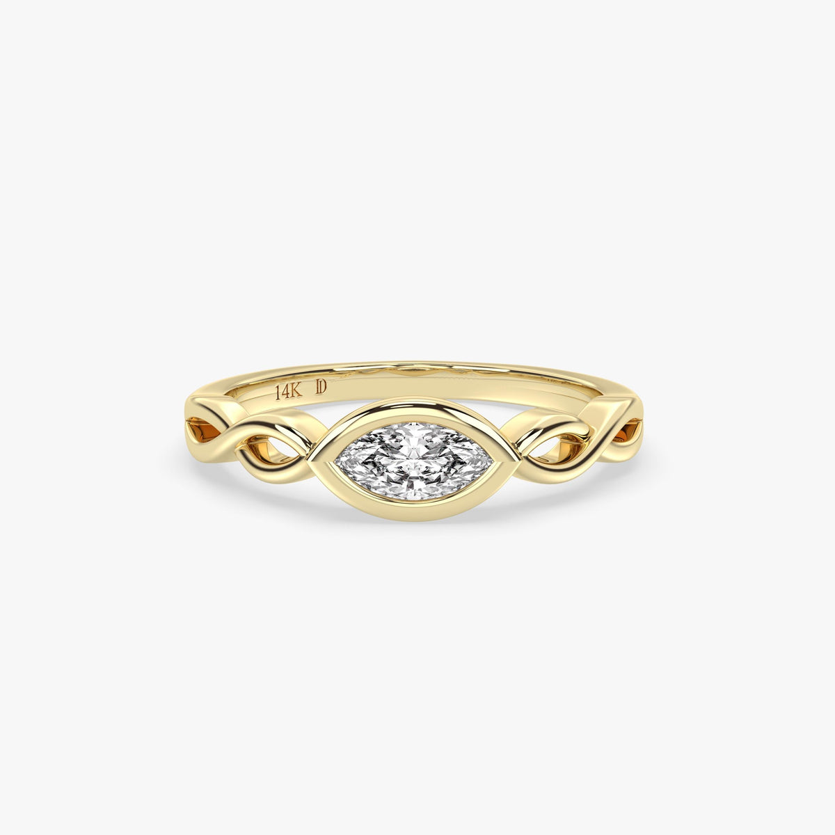 Gold Marquise Lab Grown Diamond Ring