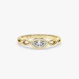 Gold Marquise Lab Grown Diamond Ring
