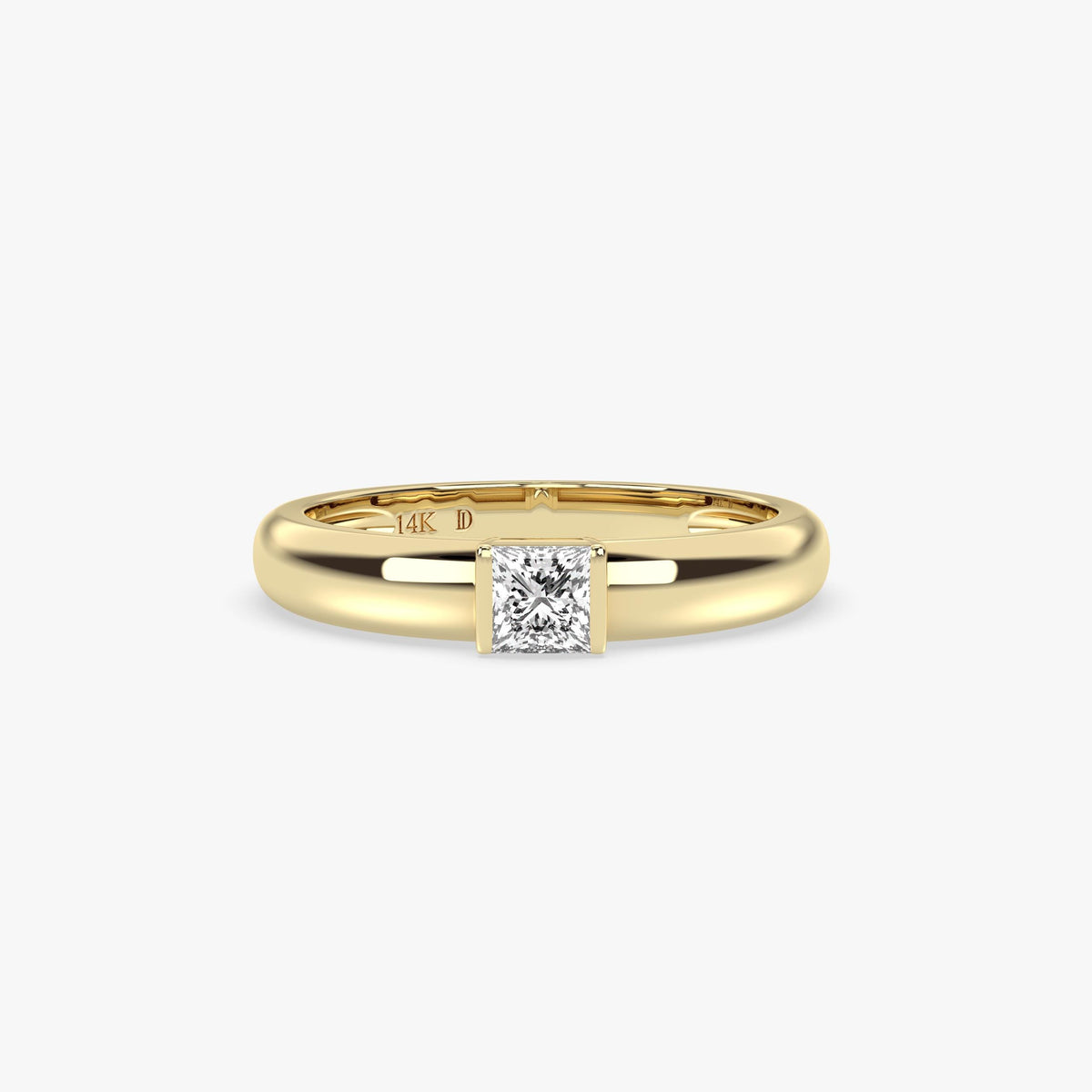 Princess-Cut Lab Diamond Ring in Gold