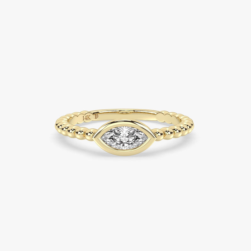 Marquise Lab Grown Diamond Ring in Gold
