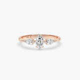 Three Stone Marquise Diamond Ring in Gold