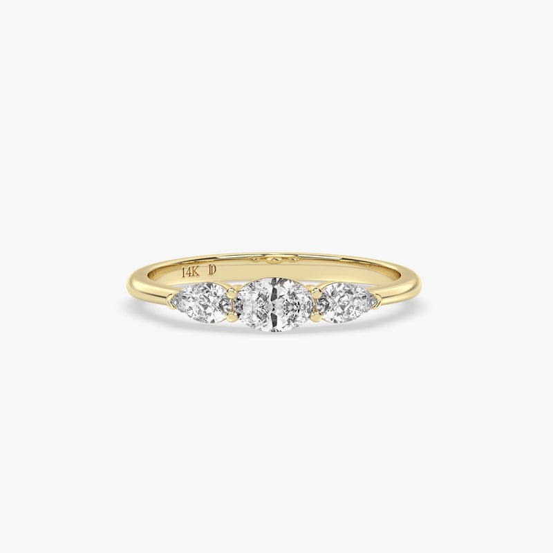 Three-Stone Gold Diamond Ring
