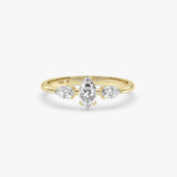 Three Stone Marquise Diamond Ring in Gold