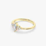 Marquise Diamond Cluster Gold Ring