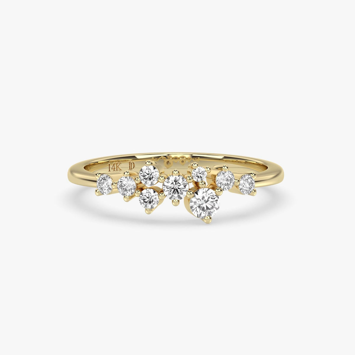 Lab Grown Diamond Cluster Gold Ring