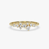 Lab Grown Diamond Cluster Gold Ring