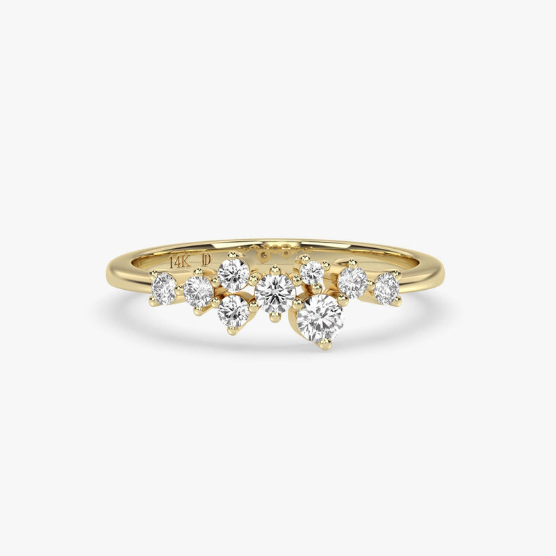 Lab Grown Diamond Cluster Gold Ring