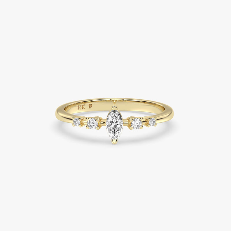 Marquise Diamond Ring in Gold