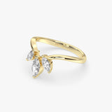V-Shape Marquise Diamond Ring in Gold