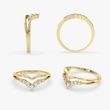 Chevron Diamond Gold Ring