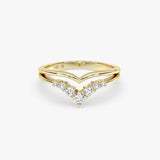 Chevron Diamond Gold Ring