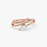 Marquise Diamond Wrap Ring in Gold