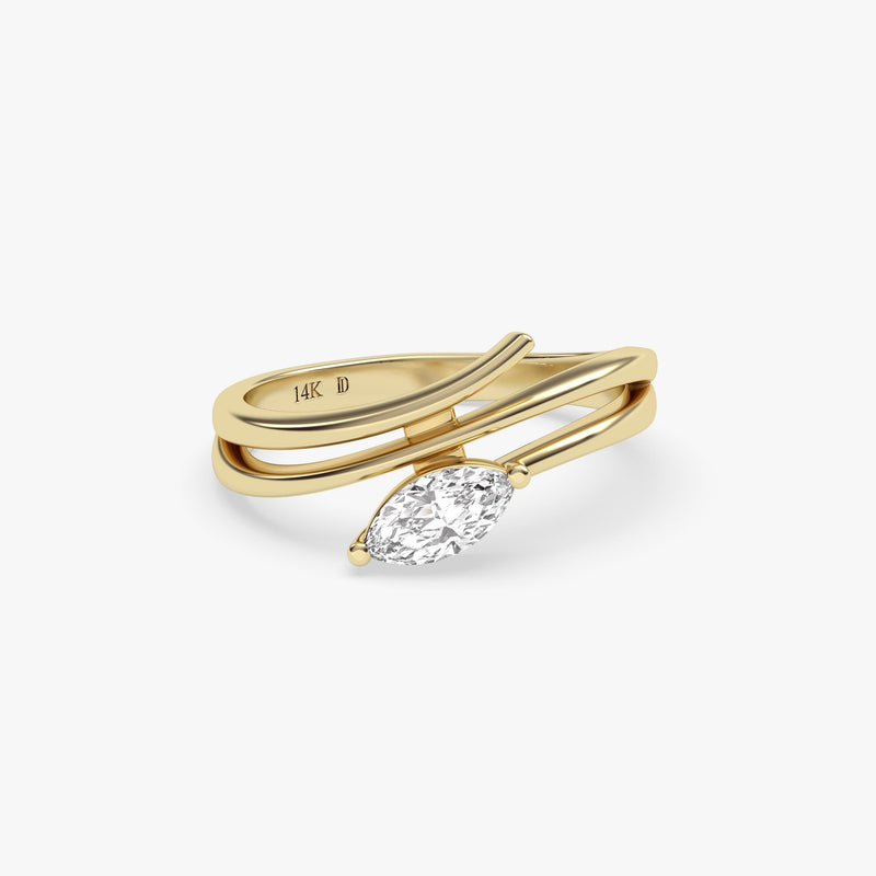 Marquise Diamond Wrap Ring in Gold