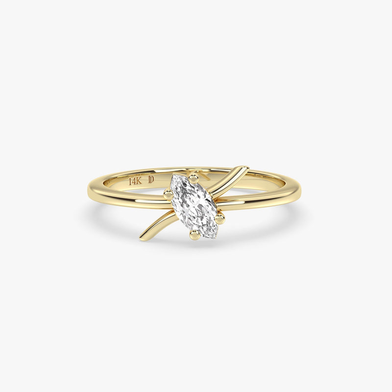 Gold Criss Cross Band Ring