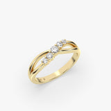 Diamond Twist Ring in Gold