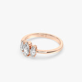 Three Stone Marquise Diamond Ring in Gold