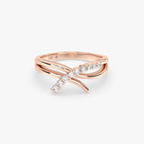 Diamond Crossover Ring in Gold