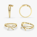 Diamond Crossover Ring in Gold