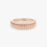 Ribbed Dome Ring in Gold