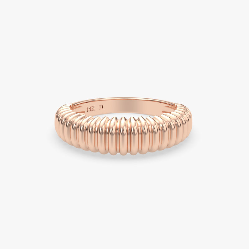 Ribbed Dome Ring in Gold