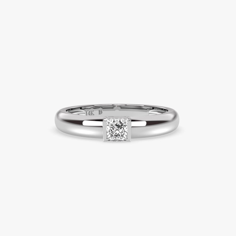 Princess-Cut Lab Diamond Ring in Gold