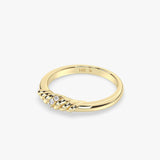 Twisted Diamond Band Ring in Gold