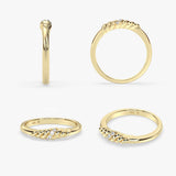 Twisted Diamond Band Ring in Gold