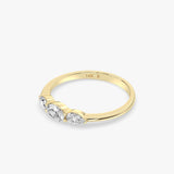 Three-Stone Gold Diamond Ring